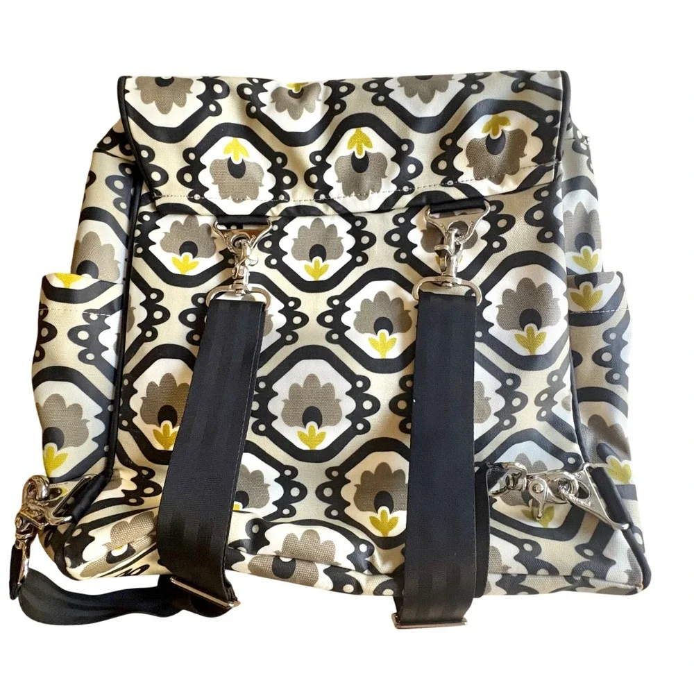 $198 PETUNIA PICKLE BOTTOM Boxy Backpack‎ Diaper Bag Floral Designer Mom Purse